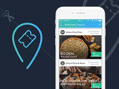 Kobonat - Mobile Coupons and Deals App coupon code deals mobile app uidesign