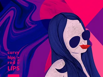 Embodied beauty curvy hips cute fashion girl red lips