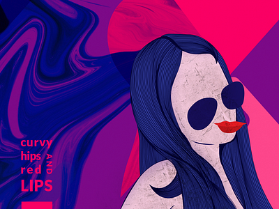 Embodied beauty curvy hips cute fashion girl red lips