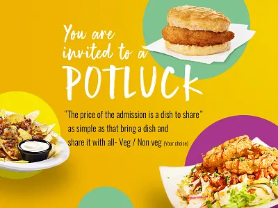 Potluck Poster creative demo design food poster poster design potluck simple typography vector yellow
