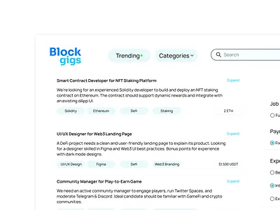 Blockgigs Dashboard apps branding crypto dapps dashboards design figma landing page logo design memecoin miniapps nfts product design tokens ui ui design uiux web3 web3 design websites