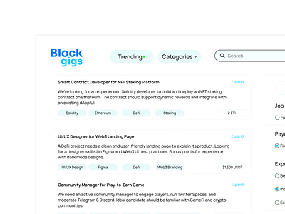 Blockgigs Dashboard apps branding crypto dapps dashboards design figma landing page logo design memecoin miniapps nfts product design tokens ui ui design uiux web3 web3 design websites