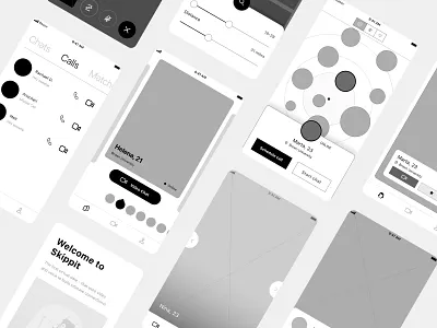 High-Fidelity Wireframes for Skippit App android app app application basovdesign designate ios app mockups ux uxdesign wireframe