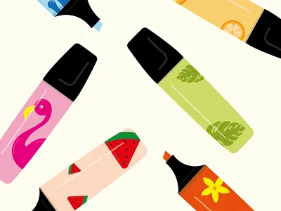 Stabilo Summer Pattern branding design flat flat design flat designs icon illustration illustrator packaging vector