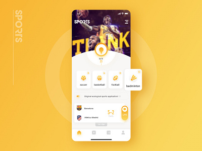 This is still a live broadcast application for sports events ui ux 应用 设计 运动设计