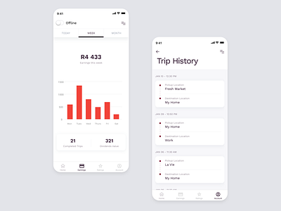 Ramzy Ride Driver App UI clean e hailing minimal mobile mobile app design mobile ui ui ux