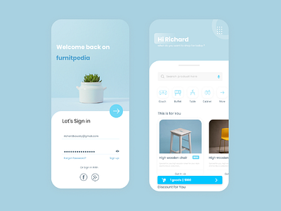FurnitPedia Marketplace app blue branding clean design flat icon illustration leanding page logo minimal mobile simple typography ui ux website