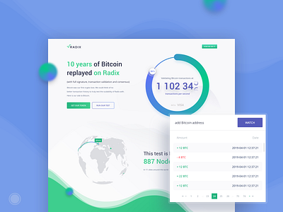 Radix Landing Page bitcoin clean crypto cryptocurrency landing page plat4m radix transactions ui web webdesign
