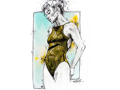 Tashi dancing drawing dress ethnic fashion fitness frame sketch spray task woman woman illustration yoga