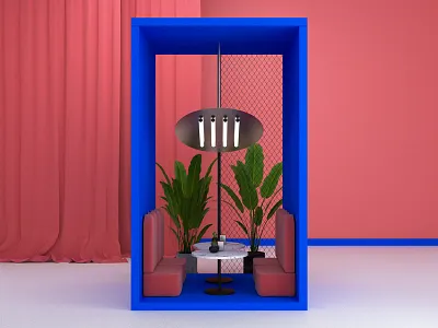 Dining Room 3d 3d artist abstract architecture c4d cgi cinema4d design illustration octane otoy pink set design