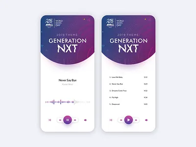 Music App Concept 2019 clean creative ios modern purple gradient ui