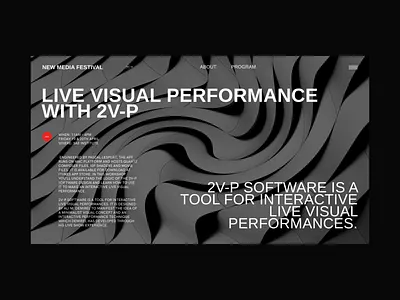 New Media Festival article brutalist clean clear design component ui design desktop grid information interface minimal minimalism promo page typography ui website