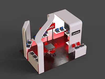 Exhibition Stall 3ds max exhibition keyshot kiosk lenovo stall