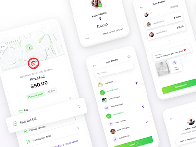 Split The Bill bank banking bill card category contacts detail finance ios list map money payment payment app price request search settings split transaction
