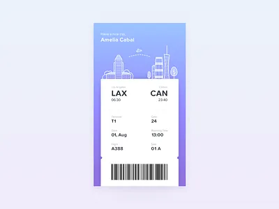 Daily UI 024 Boarding Pass app boarding pass illustration ui vector