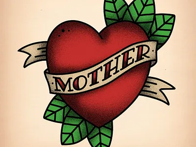 Old School Tattoo Illustration heart mother old school photoshop tattoo tutorial