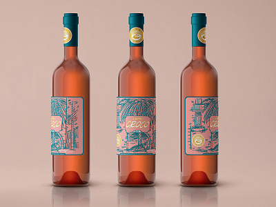 l'hotel Croco Wine Label 3 bold crocodile france hand drawn hand lettering illustration ink logo packaging packaging design typography vintage wine bottle wine label