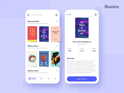 Reading App amazon books cards ui ebook flat ios app iphone x kindle minimal novels purple read reading reading app shadows typogaphy ui uidesign ux whitespace