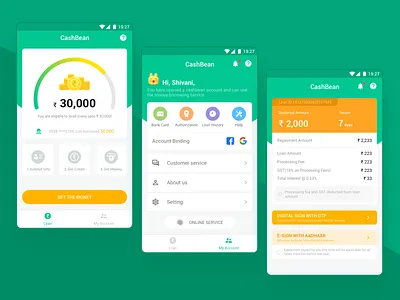 Cash Bean design gui icon ui ux