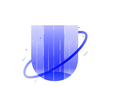 U 36daysoftype blue challenge design flatdesign gradient illustration letter planets type typedaily typedesign typeface typography u universe