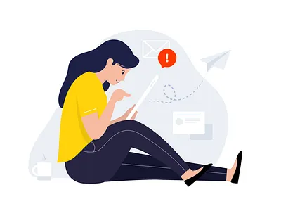 Illustration - mail coffe design digital digitaldesign dk flat graphics illustrator mail vector webillustration working