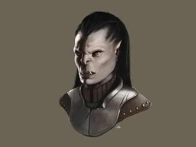 Pathfinder portait art character character design concept art digitalart games illustration monster orc pathfinder portrait