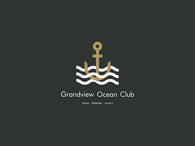 Grandview Ocean Club branding concept design flat geometic hotel illustrator logo minimal ocean restaurant typography vector