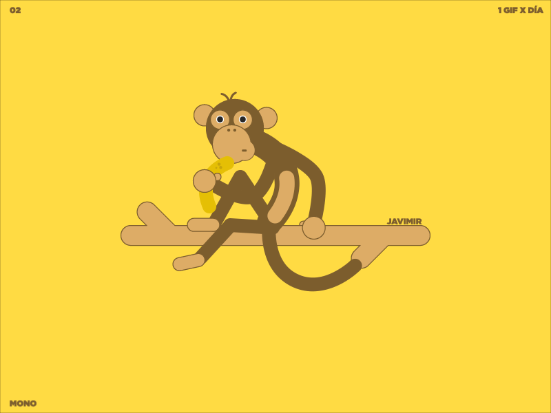 Mono - 1gif4day 1gif4day 1gifxdia aftereffects animation fun gif illustration loop monkey motion motiongraphics programming simple