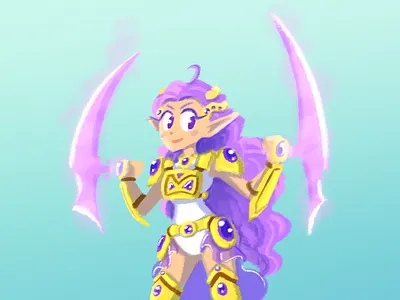 Pretty Warrior cartoon girl illustration warrior