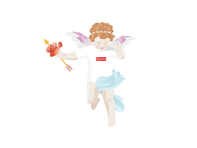 Supreme Meissen Cupid character cupid flying graphic design illustration merchandise supreme vector vector art wings