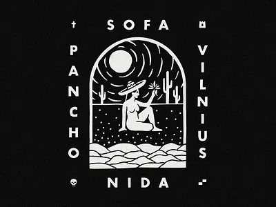 Sofa de Pancho cactus illustration mexico restaurant taco tshirt