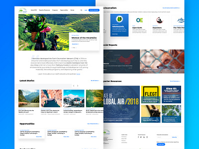 Earth Journalism Network - Redesign blog blog design branding design flat homepage minimal news redesign typography ui ux web website white