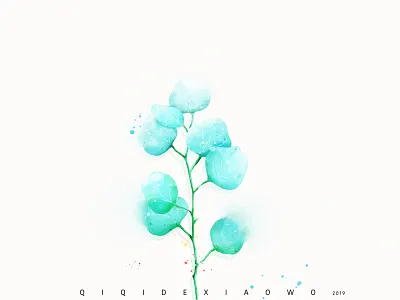 Fresh plants 小清新 少女 插图 插画 板绘 植物 水彩