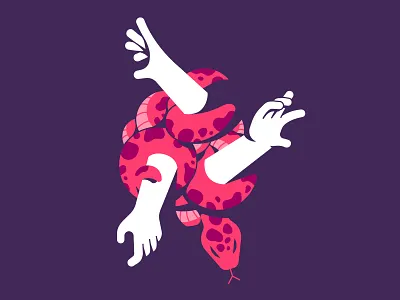 Constrictor Punisher character constrictor freelance hands illustration snake vector wip