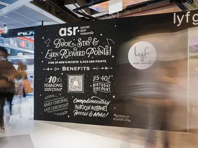 Hand Lettered Wall Mural - Lyf Ascott @ Funan SG art calligraphy calligraphy and lettering artist funan singapore hand lettering handlettered mural handlettering illustration lettering lettering art lettering artist lyf ascott mural painting singapore type typography typography art wall mural wall painting