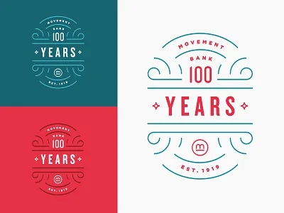 Branding for 100 Years 100 anniversary celebration emblem ornate typography