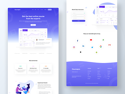 Online Courses Home Page v1 2019 app branding gradients identity illustrations landing page landing page design minimal modern design online course online learning popular design product design trending design typography ui ux webapp design website design