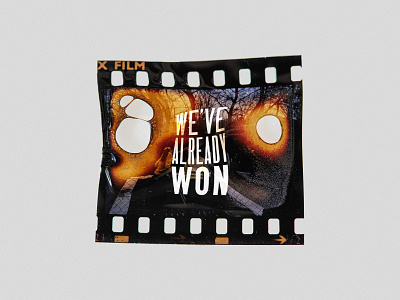 WE'VE ALREADY WON burn church design film jesus lyrics photo song type typography warp worship