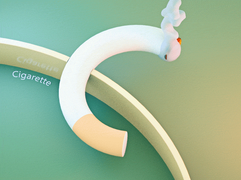 Cigarette 2.5d animation c4d gif isometric