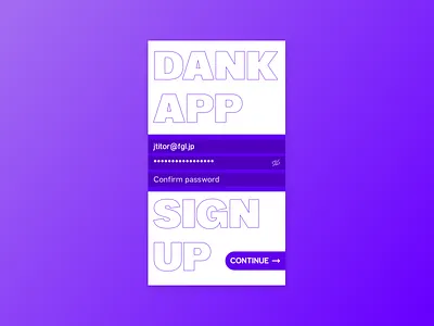 Sign Up UI Concept app dailyui design typography