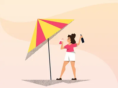 The Chiller alcohol character character art character concept characterdesign chiller color design flat girl gradient illustration texture vacation vector
