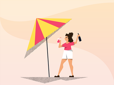 The Chiller alcohol character character art character concept characterdesign chiller color design flat girl gradient illustration texture vacation vector
