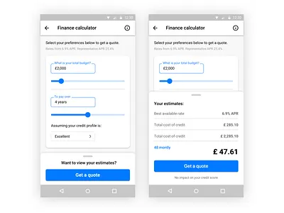 Daily UI challenge - Calculator Page (Day 4) android app cards ui dailyui design digital droid mobile sketchapp ui uid uidesign