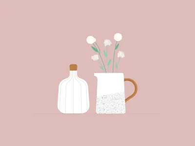 Illustration | Ceramics & Flowers ceramic ceramics decoration flat flowers illustration julie charrier marble minimal scandinavian scandinavian style sketchapp ui vector