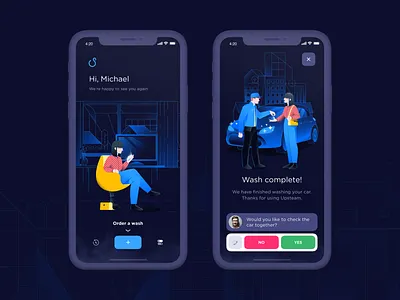 Upsteam Mobile app car car wash dark ui dashboard design estonia estonianmafia mobile service sketchapp ui ux