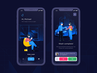 Upsteam Mobile app car car wash dark ui dashboard design estonia estonianmafia mobile service sketchapp ui ux