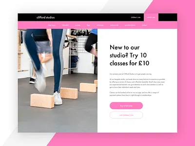 Homepage - Site Switch dance fitness hero homepage homepage design mockup studio userinterface userinterfaces ux uxui webdesign website website design