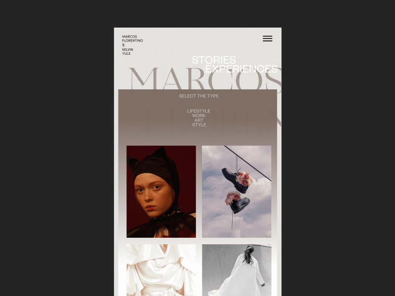 Mar + Vin Photographers Responsive Animation experience grid layout responsive typogaphy uiux video web website