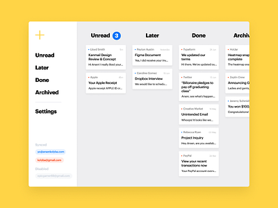 Kanban Mail e mail email email client email design gmail kanban kanban board mail mailbox web app