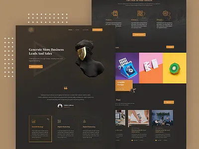 Art Deco - Digital Agency Landing Page agency agency website art deco clean creative design digital digital painting drawing illustrations ui ux web design website